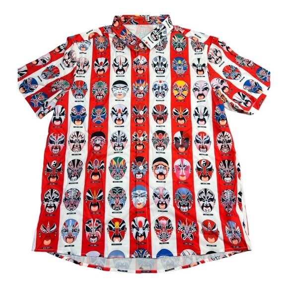 Unbranded Other - Lucha Libre Wrestling Mask Pattern Shirt Button Up Shirt Wrestler Men's